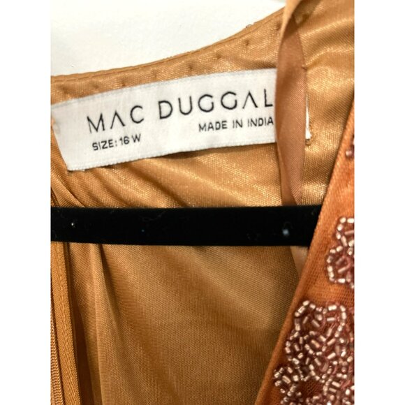 Mac Duggal Copper Beaded Sz 16W NEW Midi Embellished Dress - Picture 5 of 7